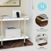 imageMartha Stewart Liam 2Tier Mobile Office Storage and Printer Cart in Walnut with Polished Brass FrameWhitePolished Brass Frame