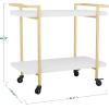 imageMartha Stewart Liam 2Tier Mobile Office Storage and Printer Cart in Walnut with Polished Brass FrameWhitePolished Brass Frame