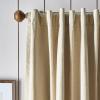 imageMartha Stewart Lido Linen Blackout Foam Lined Rod PocketBack Tab Window Curtain Panel Pair 95quot WhiteLinen