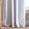 imageMartha Stewart Lido Linen Blackout Foam Lined Rod PocketBack Tab Window Curtain Panel Pair 95quot WhiteWhite