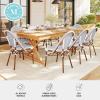imageMartha Stewart Lily Pond IndoorOutdoor Stackable Bistro Chairs with Natural Woodgrain Aluminum Frame Finish BlackWhite Woven Rattan BackrestsSeats Set of 2Navy  WhiteNatural Frame