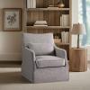 imageMartha Stewart London Swivel Chair  Solid Wood ampamp Plywood Skirted Metal Base Accent Armchair Lumbar Pillow Modern Classic Family Room Sofa Furniture Bedroom Lounge 28quotX315quotX3525quot GreyGrey