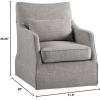 imageMartha Stewart London Swivel Chair  Solid Wood ampamp Plywood Skirted Metal Base Accent Armchair Lumbar Pillow Modern Classic Family Room Sofa Furniture Bedroom Lounge 28quotX315quotX3525quot GreyGrey