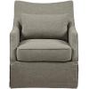 imageMartha Stewart London Swivel Chair  Solid Wood ampamp Plywood Skirted Metal Base Accent Armchair Lumbar Pillow Modern Classic Family Room Sofa Furniture Bedroom Lounge 28quotX315quotX3525quot Light BlueTan Multi
