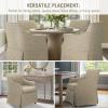 imageMartha Stewart London Upholstered Skirted Dining Arm Chair with Casters  Curved Back Removable Seat Cushion for Dining Room Home Office or Living Space Light BlueBeige