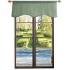 imageMartha Stewart Lucca Velvet Lined Scallop Window Curtain 50quot W x 18quot L Valance Loden GreenGreen