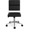 imageMartha Stewart Lulu Swivel Task Chair with Height Adjustable Seat for Home Office in Off White Faux Leather with Polished Brass FrameBlack Faux LeatherPolished Nickel Frame