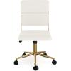 imageMartha Stewart Lulu Swivel Task Chair with Height Adjustable Seat for Home Office in Off White Faux Leather with Polished Brass FrameOff White Faux LeatherPolished Brass Frame