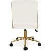imageMartha Stewart Lulu Swivel Task Chair with Height Adjustable Seat for Home Office in Off White Faux Leather with Polished Brass FrameOff White Faux LeatherPolished Brass Frame