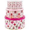 imageMartha Stewart Metal Cookie Tins 3Piece Nesting Set Small Medium ampamp Large Christmas Containers for Gift ampamp Storage Ornaments and Bows