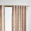 imageMartha Stewart Monroe Metallic Velvet Back Tab Window Curtain Panel Pair 95 BlushBlush