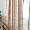 imageMartha Stewart Monroe Metallic Velvet Back Tab Window Curtain Panel Pair 95 BlushBlush