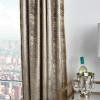 imageMartha Stewart Monroe Metallic Velvet Back Tab Window Curtain Panel Pair 95 BlushGrey