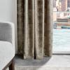 imageMartha Stewart Monroe Metallic Velvet Back Tab Window Curtain Panel Pair 95 BlushGrey