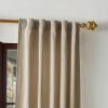 imageMartha Stewart Naples Chenille Solid Back Tab Window Curtain Panel Pair 84quot NavyNatural