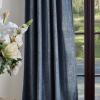 imageMartha Stewart Naples Chenille Solid Back Tab Window Curtain Panel Pair 84quot NavyNavy