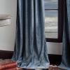 imageMartha Stewart Naples Chenille Solid Back Tab Window Curtain Panel Pair 84quot NavyNavy