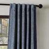 imageMartha Stewart Naples Chenille Solid Back Tab Window Curtain Panel Pair 84quot NavyNavy