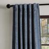 imageMartha Stewart Naples Chenille Solid Back Tab Window Curtain Panel Pair 84quot NavyNavy