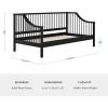 imageMartha Stewart Neely Platform Daybed with Wood Spindles Solid Wood Frame No Box Spring Needed Twin Size BlackBlack
