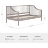 imageMartha Stewart Neely Platform Daybed with Wood Spindles Solid Wood Frame No Box Spring Needed Twin Size BlackGrey