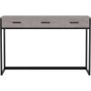 imageMartha Stewart Ollie Home Office Desk with 3 Drawers in Walnut Wood Grain with Polished Brass HardwareGray TopOil Rubbed Bronze Frame