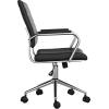 imageMartha Stewart Piper Swivel Task Chair with Armrests for Home Office in White Faux Leather with Polished Nickel FrameBlack Faux LeatherPolished Nickel