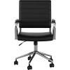 imageMartha Stewart Piper Swivel Task Chair with Armrests for Home Office in White Faux Leather with Polished Nickel FrameBlack Faux LeatherPolished Nickel