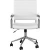 imageMartha Stewart Piper Swivel Task Chair with Armrests for Home Office in White Faux Leather with Polished Nickel FrameWhite Faux LeatherPolished Nickel