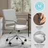 imageMartha Stewart Piper Swivel Task Chair with Armrests for Home Office in White Faux Leather with Polished Nickel FrameWhite Faux LeatherPolished Nickel