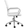 imageMartha Stewart Piper Swivel Task Chair with Armrests for Home Office in White Faux Leather with Polished Nickel FrameWhite Faux LeatherPolished Nickel