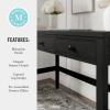 imageMartha Stewart Rhett Home Office Desk with 3 Drawers and Tapered Legs in Black with Oil Rubbed Bronze HardwareBlack FrameOil Rubbed Bronzed Hardware