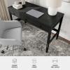 imageMartha Stewart Rhett Home Office Desk with 3 Drawers and Tapered Legs in Black with Oil Rubbed Bronze HardwareBlack FrameOil Rubbed Bronzed Hardware