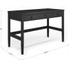 imageMartha Stewart Rhett Home Office Desk with 3 Drawers and Tapered Legs in Black with Oil Rubbed Bronze HardwareBlack FrameOil Rubbed Bronzed Hardware