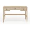imageMartha Stewart Rhett Writing Desk with 3 Drawers and Tapered Legs in Light Natural with Antique Bronze Hardware