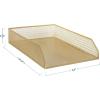 imageMartha Stewart Ryder 2 Pack Gold Mesh Metal Paper Letter Inbox Tray Desktop Organizer