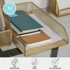 imageMartha Stewart Ryder 2 Pack Gold Mesh Metal Paper Letter Inbox Tray Desktop Organizer