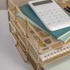 imageMartha Stewart Ryder 3 Tier Desk Letter Tray Organizer Stackable Steel Mesh Inbox Tray for Files Papers or Letters Gold