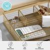 imageMartha Stewart Ryder Gold Mesh Metal 6 Compartment Large Desk Drawer Organizer for Accessories and Office Supplies