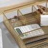 imageMartha Stewart Ryder Gold Mesh Metal 6 Compartment Large Desk Drawer Organizer for Accessories and Office Supplies