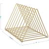 imageMartha Stewart Ryder Gold Mesh Metal 9 Slot Triangle Magazine File Holder Desktop Organizer Sorter
