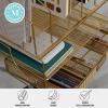 imageMartha Stewart Ryder Gold Mesh Metal Large Desktop Organizer With Paper File Letter Holder Organizer and Drawer