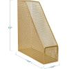 imageMartha Stewart Ryder Gold Mesh Metal Single Slot Magazine File Holder Desktop Organizer 975 x 375 x 115