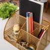 imageMartha Stewart Ryder Gold Mesh Metal Small Desktop Organizer for Office Accessories Notebooks Pen Holder and Drawer