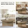 imageMartha Stewart Sadie Round Coffee Table  Starburst Veneer Top Reclaimed Greige Wood Finish Modern Accent for Living Room Lounge or Sitting Area 36quot Dia x 165quot H