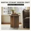 imageMartha Stewart Sadie Round Coffee Table  Starburst Veneer Top Walnut Brown Wood Finish Modern Accent for Living Room Lounge or Sitting Area 22quot x Dia 24quot H