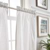 imageMartha Stewart Ticking Stripe 3Piece Window Curtain Valance and Tiers Set White IndigoWhite Grey