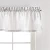 imageMartha Stewart Ticking Stripe 3Piece Window Curtain Valance and Tiers Set White IndigoWhite Grey