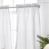 imageMartha Stewart Ticking Stripe 3Piece Window Curtain Valance and Tiers Set White IndigoWhite Indigo