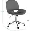 imageMartha Stewart Tyla Armless Swivel Task Chair for Home Office in Gray Faux Leather with Polished Nickel FrameGray Faux LeatherPolished Nickel